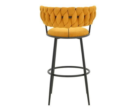 Σκαμπό μπαρ Alkia I pakoworld ύφασμα σε κίτρινη απόχρωση- πόδι μαύρο μέταλλο 50x56x95εκ - ΣΚΑΜΠΟ ΜΠΑΡ στο Milonadakis.gr