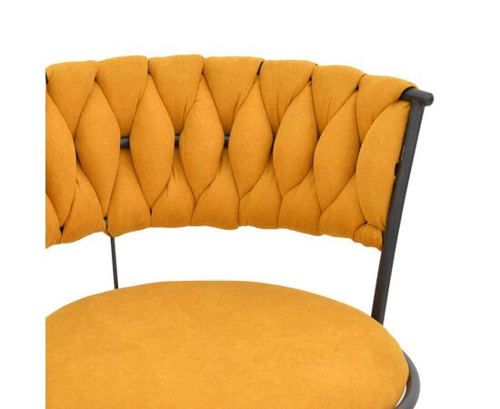 Σκαμπό μπαρ Alkia I pakoworld ύφασμα σε κίτρινη απόχρωση- πόδι μαύρο μέταλλο 50x56x95εκ - ΣΚΑΜΠΟ ΜΠΑΡ στο Milonadakis.gr