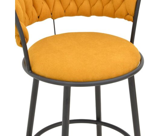 Σκαμπό μπαρ Alkia I pakoworld ύφασμα σε κίτρινη απόχρωση- πόδι μαύρο μέταλλο 50x56x95εκ - ΣΚΑΜΠΟ ΜΠΑΡ στο Milonadakis.gr