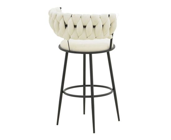 Σκαμπό μπαρ Alkia I pakoworld ύφασμα σε εκρού απόχρωση- πόδι μαύρο μέταλλο 50x56x95εκ - ΣΚΑΜΠΟ ΜΠΑΡ στο Milonadakis.gr