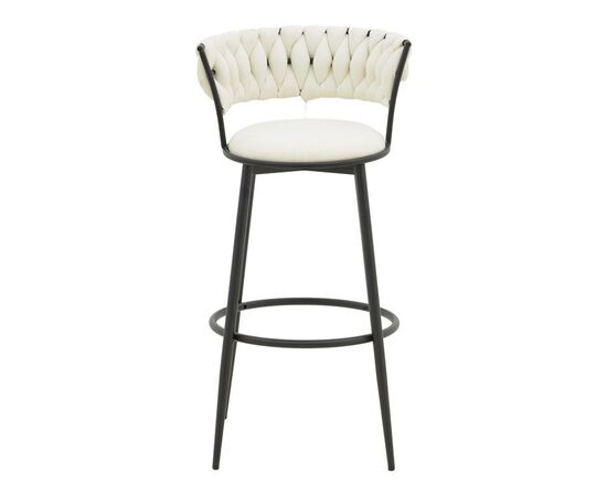 Σκαμπό μπαρ Alkia I pakoworld ύφασμα σε εκρού απόχρωση- πόδι μαύρο μέταλλο 50x56x95εκ - ΣΚΑΜΠΟ ΜΠΑΡ στο Milonadakis.gr