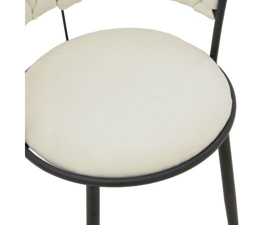 Σκαμπό μπαρ Alkia I pakoworld ύφασμα σε εκρού απόχρωση- πόδι μαύρο μέταλλο 50x56x95εκ - ΣΚΑΜΠΟ ΜΠΑΡ στο Milonadakis.gr