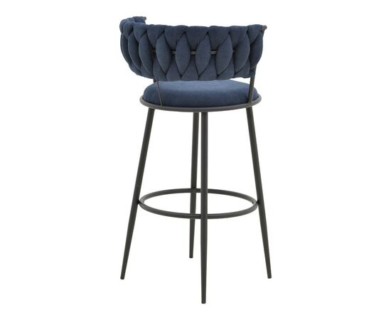 Σκαμπό μπαρ Alkia I pakoworld ύφασμα σε μπλε σκούρο απόχρωση- πόδι μαύρο μέταλλο 50x56x95εκ - ΣΚΑΜΠΟ ΜΠΑΡ στο Milonadakis.gr