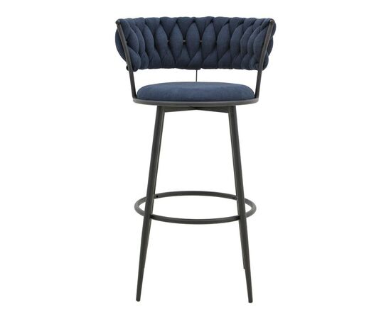 Σκαμπό μπαρ Alkia I pakoworld ύφασμα σε μπλε σκούρο απόχρωση- πόδι μαύρο μέταλλο 50x56x95εκ - ΣΚΑΜΠΟ ΜΠΑΡ στο Milonadakis.gr