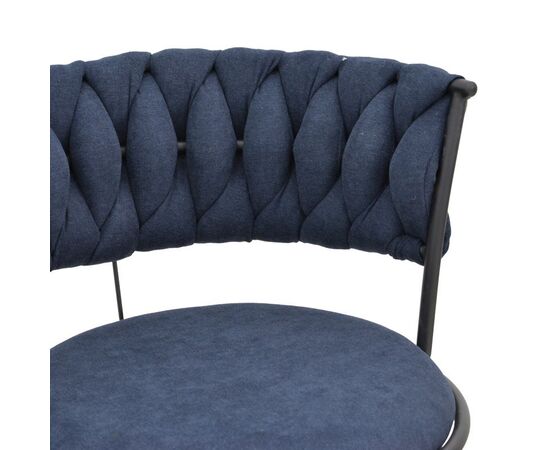 Σκαμπό μπαρ Alkia I pakoworld ύφασμα σε μπλε σκούρο απόχρωση- πόδι μαύρο μέταλλο 50x56x95εκ - ΣΚΑΜΠΟ ΜΠΑΡ στο Milonadakis.gr