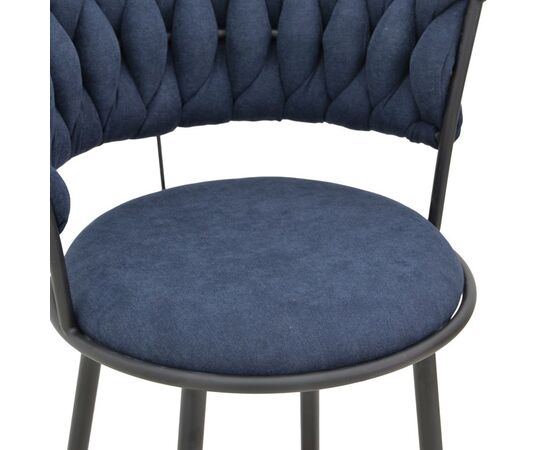 Σκαμπό μπαρ Alkia I pakoworld ύφασμα σε μπλε σκούρο απόχρωση- πόδι μαύρο μέταλλο 50x56x95εκ - ΣΚΑΜΠΟ ΜΠΑΡ στο Milonadakis.gr