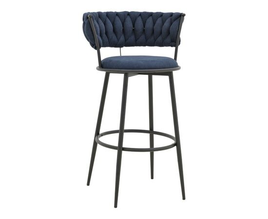 Σκαμπό μπαρ Alkia I pakoworld ύφασμα σε μπλε σκούρο απόχρωση- πόδι μαύρο μέταλλο 50x56x95εκ - ΣΚΑΜΠΟ ΜΠΑΡ στο Milonadakis.gr