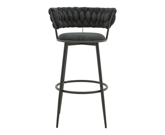 Σκαμπό μπαρ Alkia I pakoworld ύφασμα σε μαύρη απόχρωση- πόδι μαύρο μέταλλο 50x56x95εκ - ΣΚΑΜΠΟ ΜΠΑΡ στο Milonadakis.gr