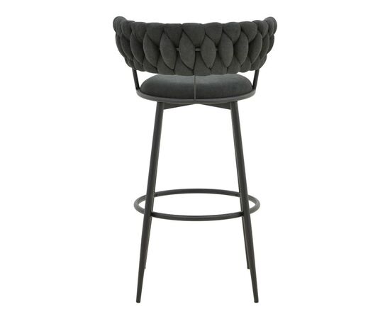 Σκαμπό μπαρ Alkia I pakoworld ύφασμα σε μαύρη απόχρωση- πόδι μαύρο μέταλλο 50x56x95εκ - ΣΚΑΜΠΟ ΜΠΑΡ στο Milonadakis.gr