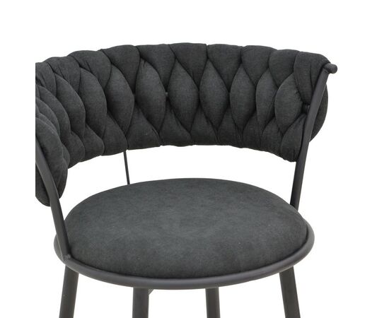 Σκαμπό μπαρ Alkia I pakoworld ύφασμα σε μαύρη απόχρωση- πόδι μαύρο μέταλλο 50x56x95εκ - ΣΚΑΜΠΟ ΜΠΑΡ στο Milonadakis.gr