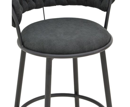 Σκαμπό μπαρ Alkia I pakoworld ύφασμα σε μαύρη απόχρωση- πόδι μαύρο μέταλλο 50x56x95εκ - ΣΚΑΜΠΟ ΜΠΑΡ στο Milonadakis.gr