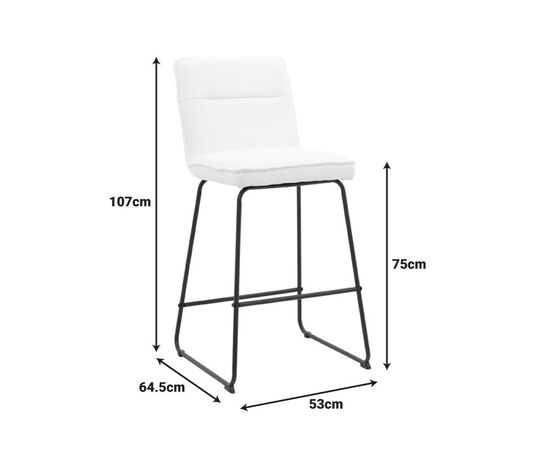 Σκαμπό μπαρ Essential pakoworld ύφασμα μπεζ-πόδι μάυρο μεταλλικό 53x64.5x107εκ - ΣΚΑΜΠΟ ΜΠΑΡ στο Milonadakis.gr