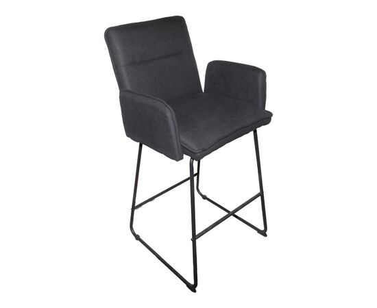 Σκαμπό μπαρ Essential pakoworld ύφασμα μαύρο-πόδι μαύρο μεταλλικό 57x64.5x107εκ - ΣΚΑΜΠΟ ΜΠΑΡ στο Milonadakis.gr