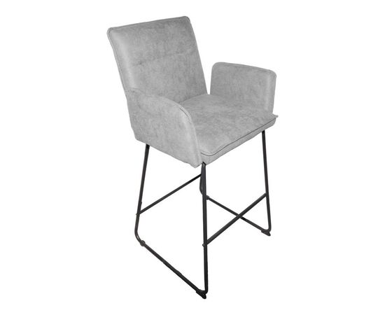 Σκαμπό μπαρ Essential pakoworld ύφασμα γκρι-πόδι μαύρο μεταλλικό 57x64.5x107εκ - ΣΚΑΜΠΟ ΜΠΑΡ στο Milonadakis.gr