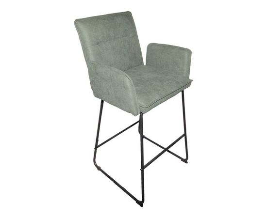 Σκαμπό μπαρ Essential pakoworld ύφασμα χακί-πόδι μαύρο μεταλλικό 57x64.5x107εκ - ΣΚΑΜΠΟ ΜΠΑΡ στο Milonadakis.gr