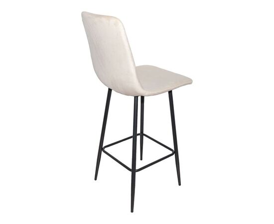 Σκαμπό μπαρ Grato pakoworld ύφασμα μπεζ-πόδι μαύρο μεταλλικό 43.5x55x114εκ - ΣΚΑΜΠΟ ΜΠΑΡ στο Milonadakis.gr