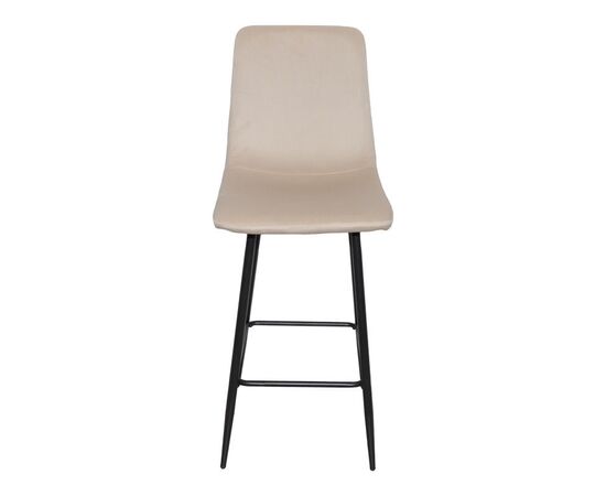 Σκαμπό μπαρ Grato pakoworld ύφασμα μπεζ-πόδι μαύρο μεταλλικό 43.5x55x114εκ - ΣΚΑΜΠΟ ΜΠΑΡ στο Milonadakis.gr