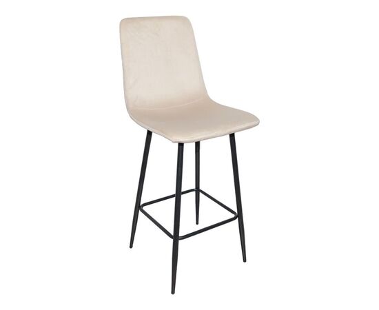 Σκαμπό μπαρ Grato pakoworld ύφασμα μπεζ-πόδι μαύρο μεταλλικό 43.5x55x114εκ - ΣΚΑΜΠΟ ΜΠΑΡ στο Milonadakis.gr