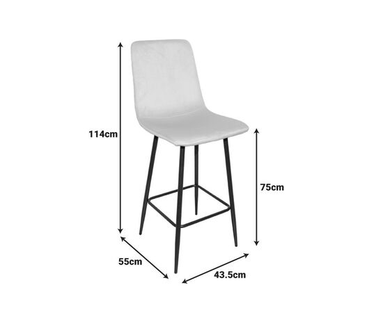 Σκαμπό μπαρ Grato pakoworld ύφασμα κυπαρισσί-πόδι μαύρο μεταλλικό 43.5x55x114εκ - ΣΚΑΜΠΟ ΜΠΑΡ στο Milonadakis.gr