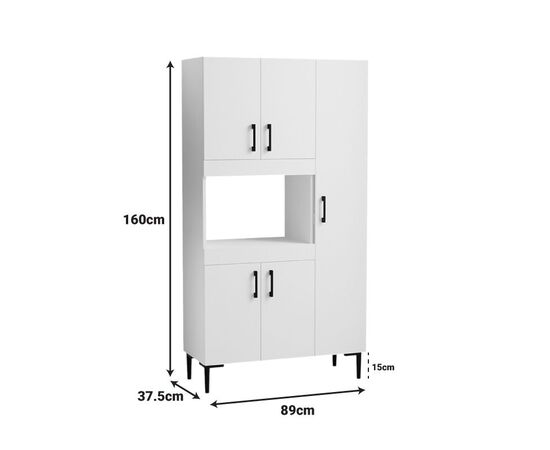 Ντουλάπια κουζίνας Defne pakoworld σε λευκή απόχρωση 89x37.5x160εκ - ΝΤΟΥΛΑΠΙΑ - ΠΑΠΟΥΤΣΟΘΗΚΕΣ στο Milonadakis.gr