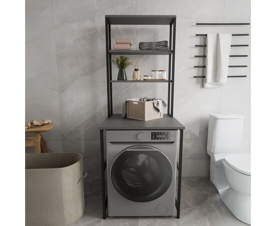 Έπιπλο πλυντηρίου Kylie pakoworld μέταλλο μάυρο σε ανθρακί απόχρωση 60x60x180εκ - ΟΡΓΑΝΩΣΗ ΣΠΙΤΙΟΥ στο Milonadakis.gr