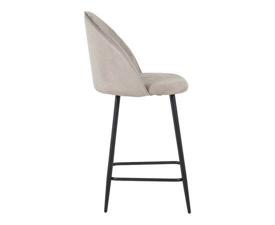 Σκαμπό μπαρ μεσαίου ύψους Perch pakoworld βελούδο σε γκρί απόχρωση με μαύρα μεταλλικά πόδια 50x43x99εκ - ΣΚΑΜΠΟ ΜΠΑΡ στο Milonadakis.gr