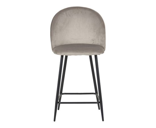 Σκαμπό μπαρ μεσαίου ύψους Perch pakoworld βελούδο σε γκρί απόχρωση με μαύρα μεταλλικά πόδια 50x43x99εκ - ΣΚΑΜΠΟ ΜΠΑΡ στο Milonadakis.gr