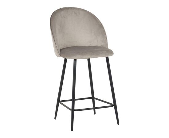 Σκαμπό μπαρ μεσαίου ύψους Perch pakoworld βελούδο σε γκρί απόχρωση με μαύρα μεταλλικά πόδια 50x43x99εκ - ΣΚΑΜΠΟ ΜΠΑΡ στο Milonadakis.gr