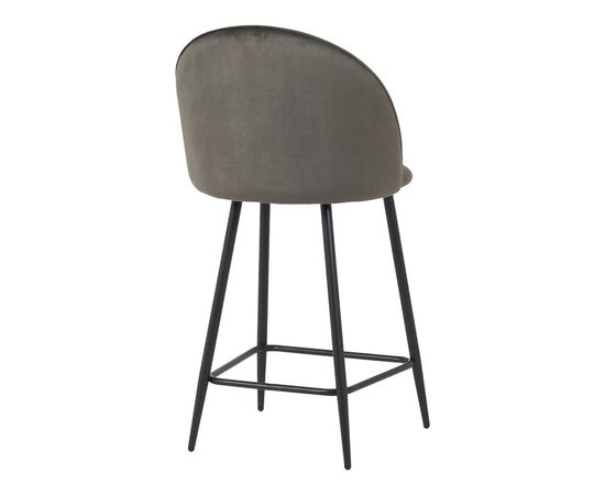 Σκαμπό μπαρ μεσαίου ύψους Perch pakoworld βελούδο σε ανθρακί απόχρωση με μαύρα μεταλλικά πόδια 50x43x99εκ - ΣΚΑΜΠΟ ΜΠΑΡ στο Milonadakis.gr