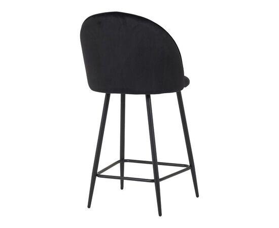 Σκαμπό μπαρ μεσαίου ύψους Perch pakoworld βελούδο σε μαύρη απόχρωση με μαύρα μεταλλικά πόδια 50x43x99εκ - ΣΚΑΜΠΟ ΜΠΑΡ στο Milonadakis.gr