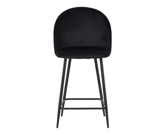 Σκαμπό μπαρ μεσαίου ύψους Perch pakoworld βελούδο σε μαύρη απόχρωση με μαύρα μεταλλικά πόδια 50x43x99εκ - ΣΚΑΜΠΟ ΜΠΑΡ στο Milonadakis.gr