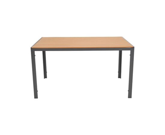 Τραπέζι Nares pakoworld αλουμίνιο ανθρακί-plywood φυσικό 140x80x72.5εκ - ΤΡΑΠΕΖΙΑ ΕΞ. ΧΩΡΟΥ στο Milonadakis.gr