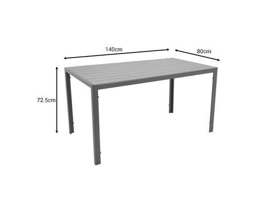 Τραπέζι Nares pakoworld αλουμίνιο ανθρακί-plywood φυσικό 140x80x72.5εκ - ΤΡΑΠΕΖΙΑ ΕΞ. ΧΩΡΟΥ στο Milonadakis.gr