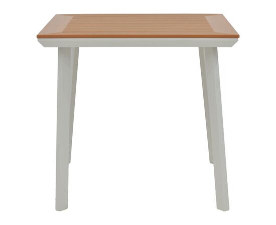 Τραπέζι Synergy pakoworld αλουμίνιο λευκό-plywood φυσικό 80x80x74εκ - ΤΡΑΠΕΖΙΑ ΕΞ. ΧΩΡΟΥ στο Milonadakis.gr