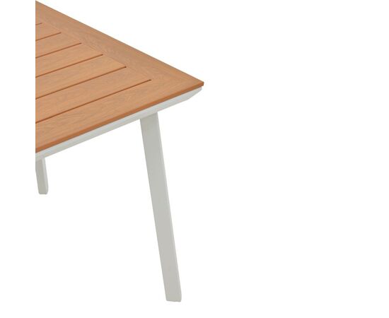 Τραπέζι Synergy pakoworld αλουμίνιο λευκό-plywood φυσικό 80x80x74εκ - ΤΡΑΠΕΖΙΑ ΕΞ. ΧΩΡΟΥ στο Milonadakis.gr