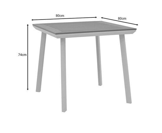 Τραπέζι Synergy pakoworld αλουμίνιο λευκό-plywood φυσικό 80x80x74εκ - ΤΡΑΠΕΖΙΑ ΕΞ. ΧΩΡΟΥ στο Milonadakis.gr