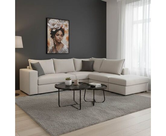 Πολυμορφικός-αναστρέψιμος καναπές London pakoworld ανοιχτό γκρι ύφασμα με μαξιλάρια σε ποντικί απόχρωση 296x246x95εκ - ΚΑΝΑΠΕΔΕΣ-ΣΑΛΟΝΙΑ στο Milonadakis.gr