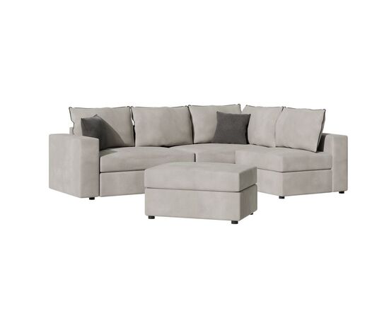 Πολυμορφικός-αναστρέψιμος καναπές London pakoworld ανοιχτό γκρι ύφασμα με μαξιλάρια σε ποντικί απόχρωση 296x246x95εκ - ΚΑΝΑΠΕΔΕΣ-ΣΑΛΟΝΙΑ στο Milonadakis.gr