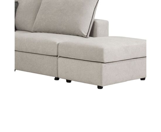 Πολυμορφικός-αναστρέψιμος καναπές London pakoworld ανοιχτό γκρι ύφασμα με μαξιλάρια σε ποντικί απόχρωση 296x246x95εκ - ΚΑΝΑΠΕΔΕΣ-ΣΑΛΟΝΙΑ στο Milonadakis.gr