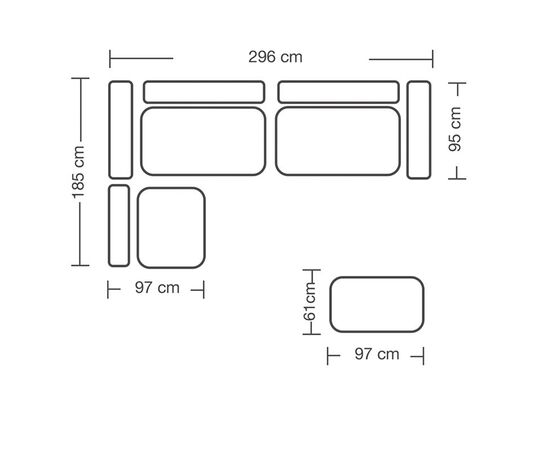 Πολυμορφικός-αναστρέψιμος καναπές London pakoworld ανοιχτό γκρι ύφασμα με μαξιλάρια σε ποντικί απόχρωση 296x246x95εκ - ΚΑΝΑΠΕΔΕΣ-ΣΑΛΟΝΙΑ στο Milonadakis.gr