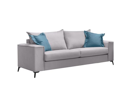 Σετ σαλονιού 2τεμ Verona pakoworld ανοιχτό γκρι ύφασμα με μαξιλάρια σε μπλε απόχρωση - ΚΑΝΑΠΕΔΕΣ-ΣΑΛΟΝΙΑ στο Milonadakis.gr