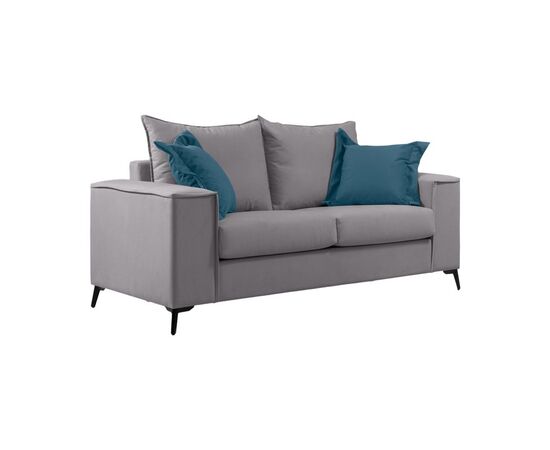 Σετ σαλονιού 2τεμ Verona pakoworld ανοιχτό γκρι ύφασμα με μαξιλάρια σε μπλε απόχρωση - ΚΑΝΑΠΕΔΕΣ-ΣΑΛΟΝΙΑ στο Milonadakis.gr