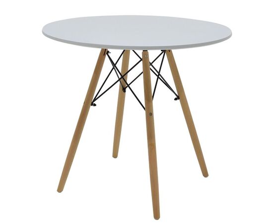 Τραπεζαρία με Καρέκλες Julita λευκό και Τραπέζι Julita λευκό Φ80x73εκ  Σετ 3τεμ - ΤΡΑΠΕΖΑΡΙΕΣ στο Milonadakis.gr