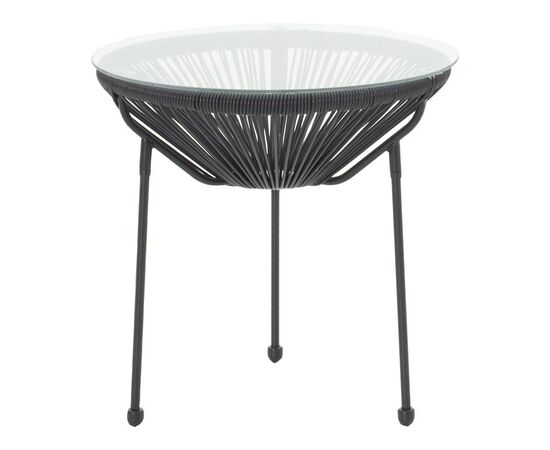 Τραπέζι Acapulco pakoworld μεταλλο-pe rattan σε μαύρη απόχρωση Φ50x52εκ - ΤΡΑΠΕΖΙΑ ΕΞ. ΧΩΡΟΥ στο Milonadakis.gr