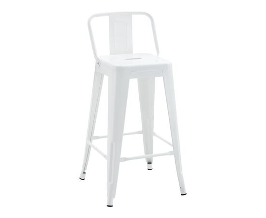 Σκαμπό μπαρ μεσαίου ύψους με πλάτη Utopia pakoworld μέταλλο σε λευκή απόχρωση 42x42x86εκ - ΣΚΑΜΠΟ ΜΠΑΡ στο Milonadakis.gr