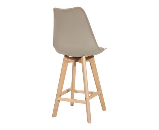 Σκαμπό μπαρ Gaston pakoworld pp-pu σε cappuccino απόχρωση και ξύλινο πόδι 49x56x112εκ - ΣΚΑΜΠΟ ΜΠΑΡ στο Milonadakis.gr