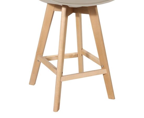 Σκαμπό μπαρ Gaston pakoworld pp-pu σε cappuccino απόχρωση και ξύλινο πόδι 49x56x112εκ - ΣΚΑΜΠΟ ΜΠΑΡ στο Milonadakis.gr