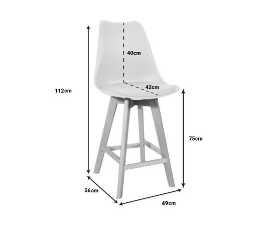 Σκαμπό μπαρ Gaston pakoworld pp-pu σε cappuccino απόχρωση και ξύλινο πόδι 49x56x112εκ - ΣΚΑΜΠΟ ΜΠΑΡ στο Milonadakis.gr