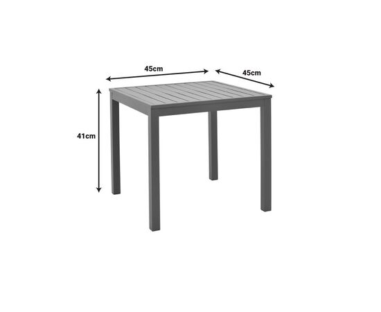 Τραπεζάκι παραλίας Kliton pakoworld αλουμίνιο σε ανθρακί απόχρωση 45x45x41εκ - ΤΡΑΠΕΖΙΑ ΕΞ. ΧΩΡΟΥ στο Milonadakis.gr