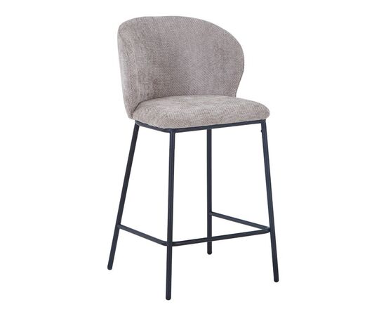 Σκαμπό μπαρ Karg pakoworld μπεζ ύφασμα-πόδι μαύρο μέταλλο 49x46x93εκ - ΣΚΑΜΠΟ ΜΠΑΡ στο Milonadakis.gr